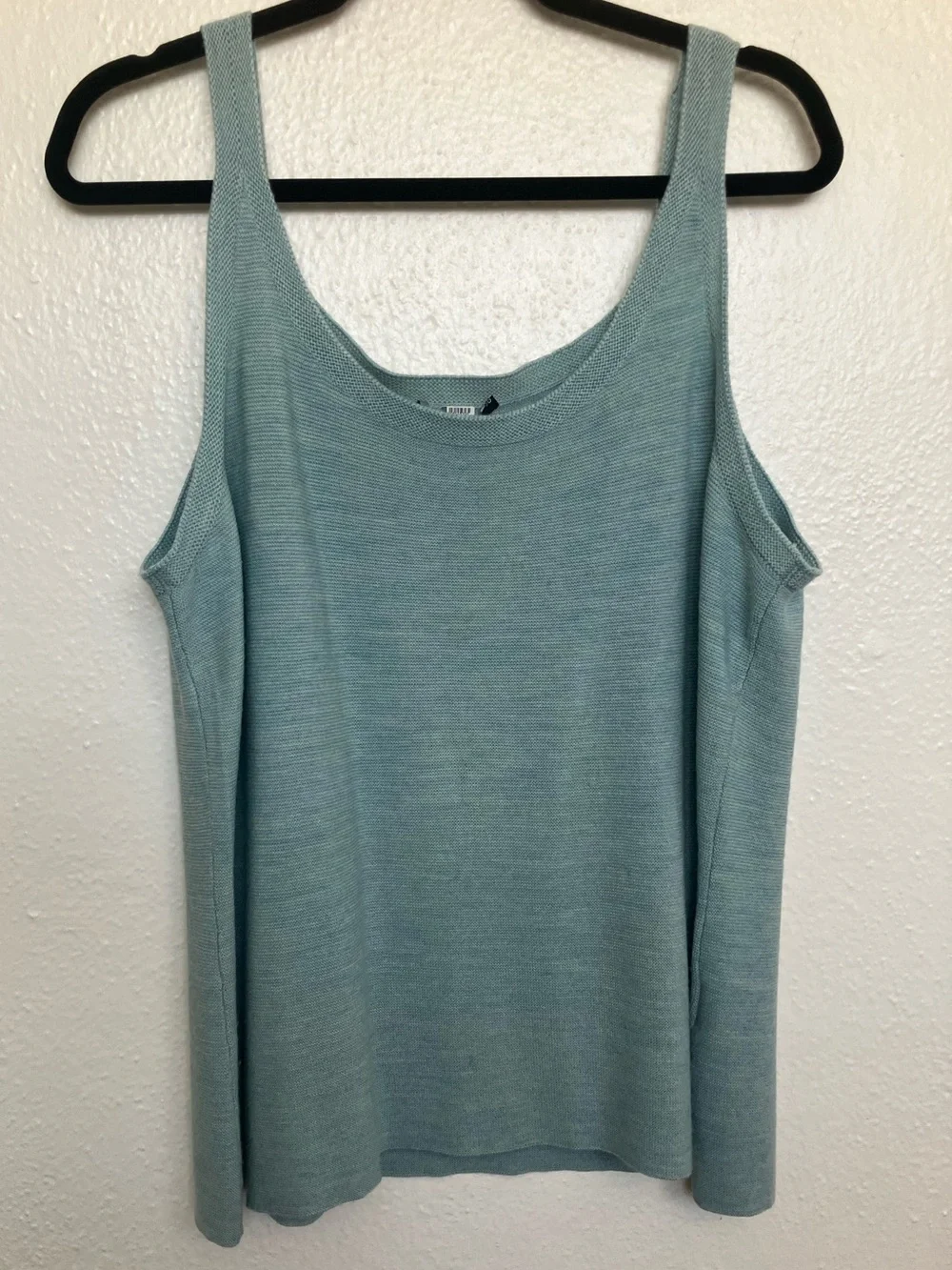 Eileen Fisher 100% Merino Wool Cardigan Tank Twin Set Blue Women 1X Capsule READ